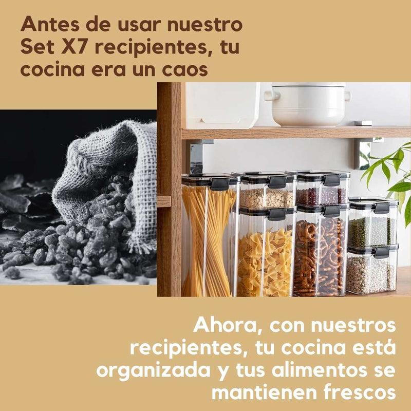 Set X7 Recipientes - La solución definitiva para tu cocina + (BONO EXCLUSIVO)