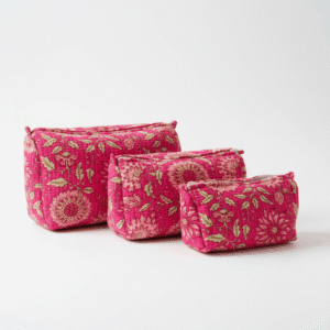 Small summer pink floral essential pouch
